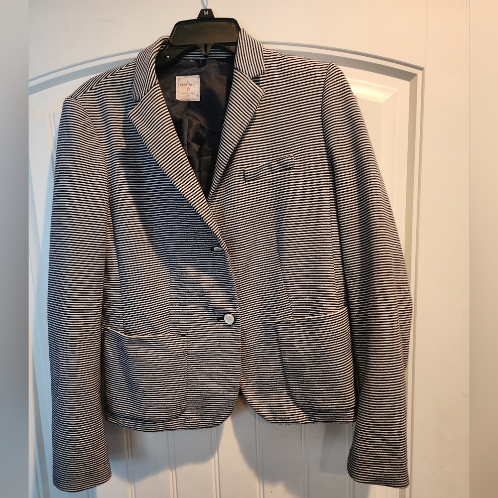 Gap Navy and White Striped Blazer